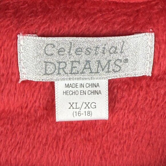 Celestial Dreams Nightgown Womens XL Red Green Plaid Long Sleeve Fleece Pajama - Picture 4 of 9